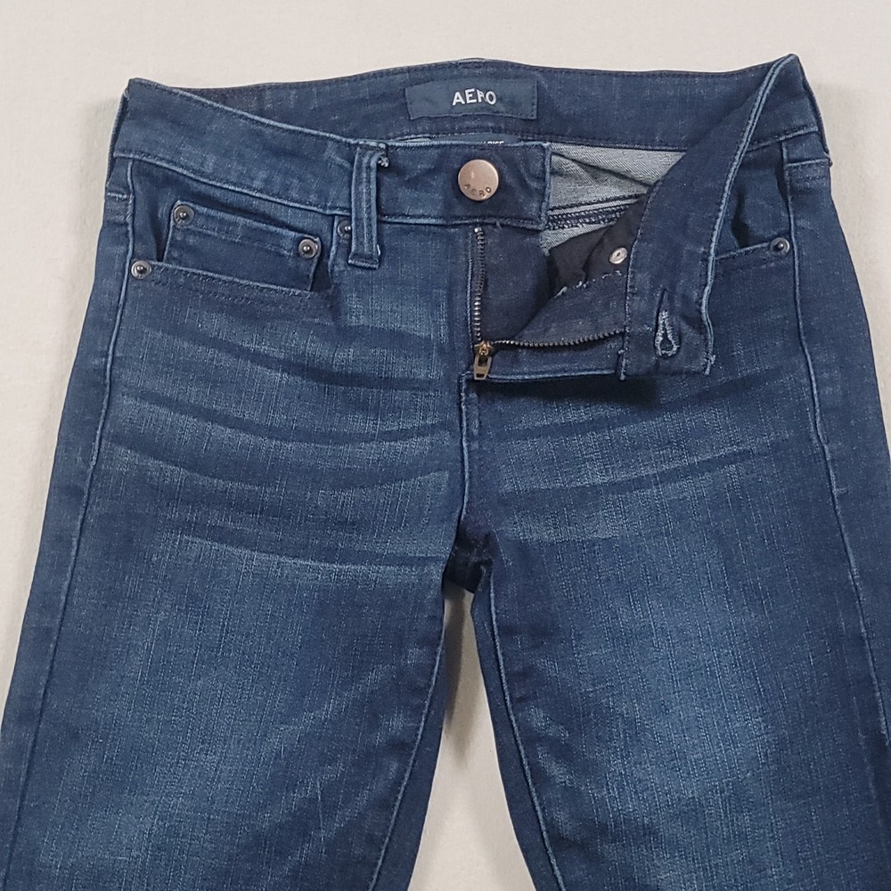 Aero Women Jeans 0 Short Low Rise Skinny Dark Wash Stretch‎ Denim
